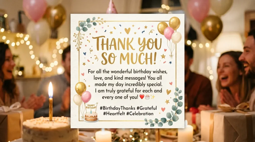 Short Thank You for Birthday Wishes Status