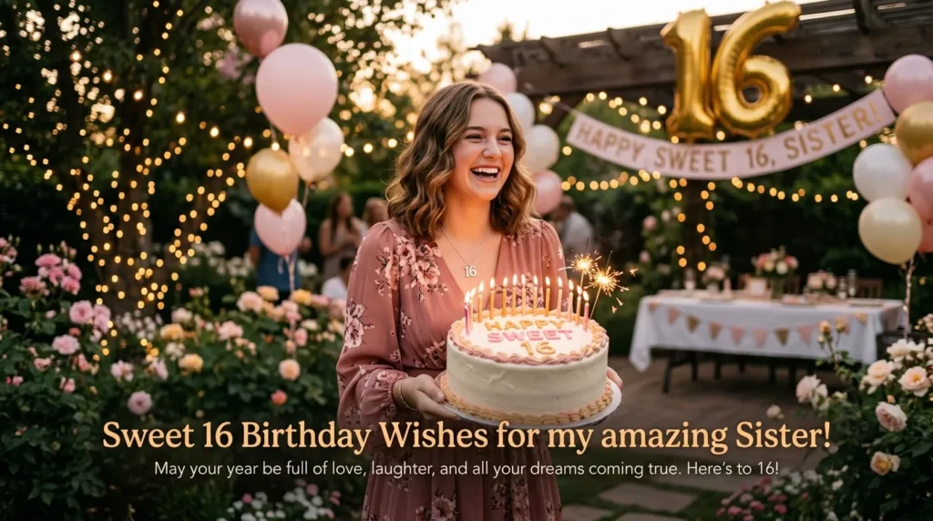 Sweet 16 Birthday Wishes for Sister