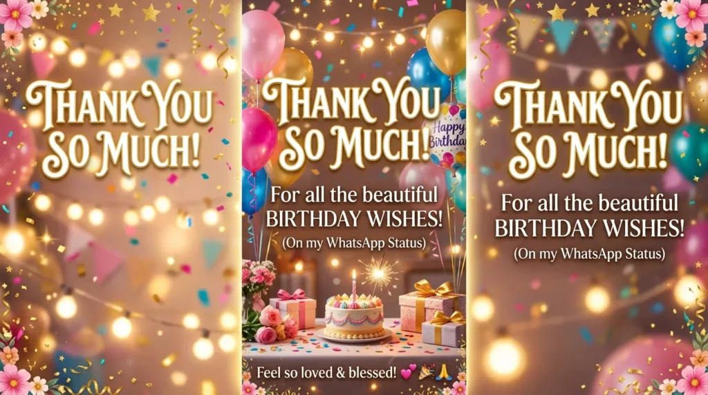 Thank You for Birthday Wishes on WhatsApp Status