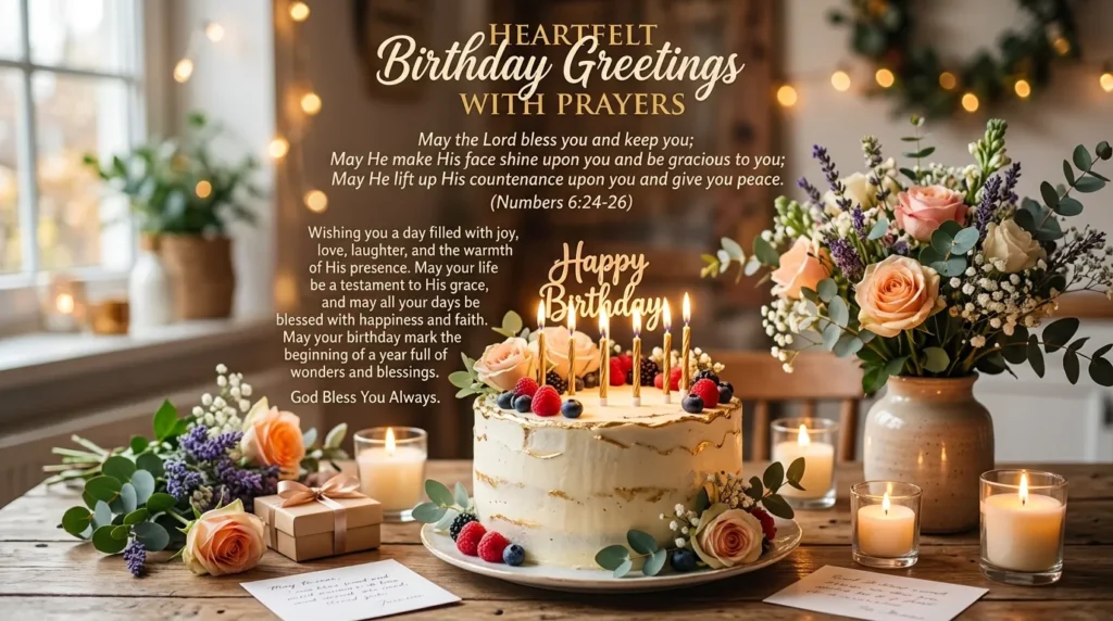 Heartfelt Birthday Greetings with Prayers