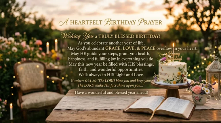 Heartfelt Birthday Greetings with Prayers for a Blessed Year