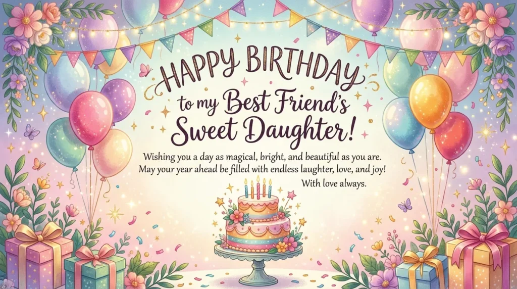 Sweet Birthday Wishes for Best Friend’s Daughter